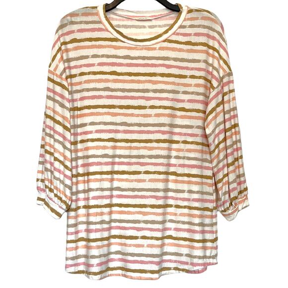 Cotton Bleu Striped Top Small - Picture 1 of 7